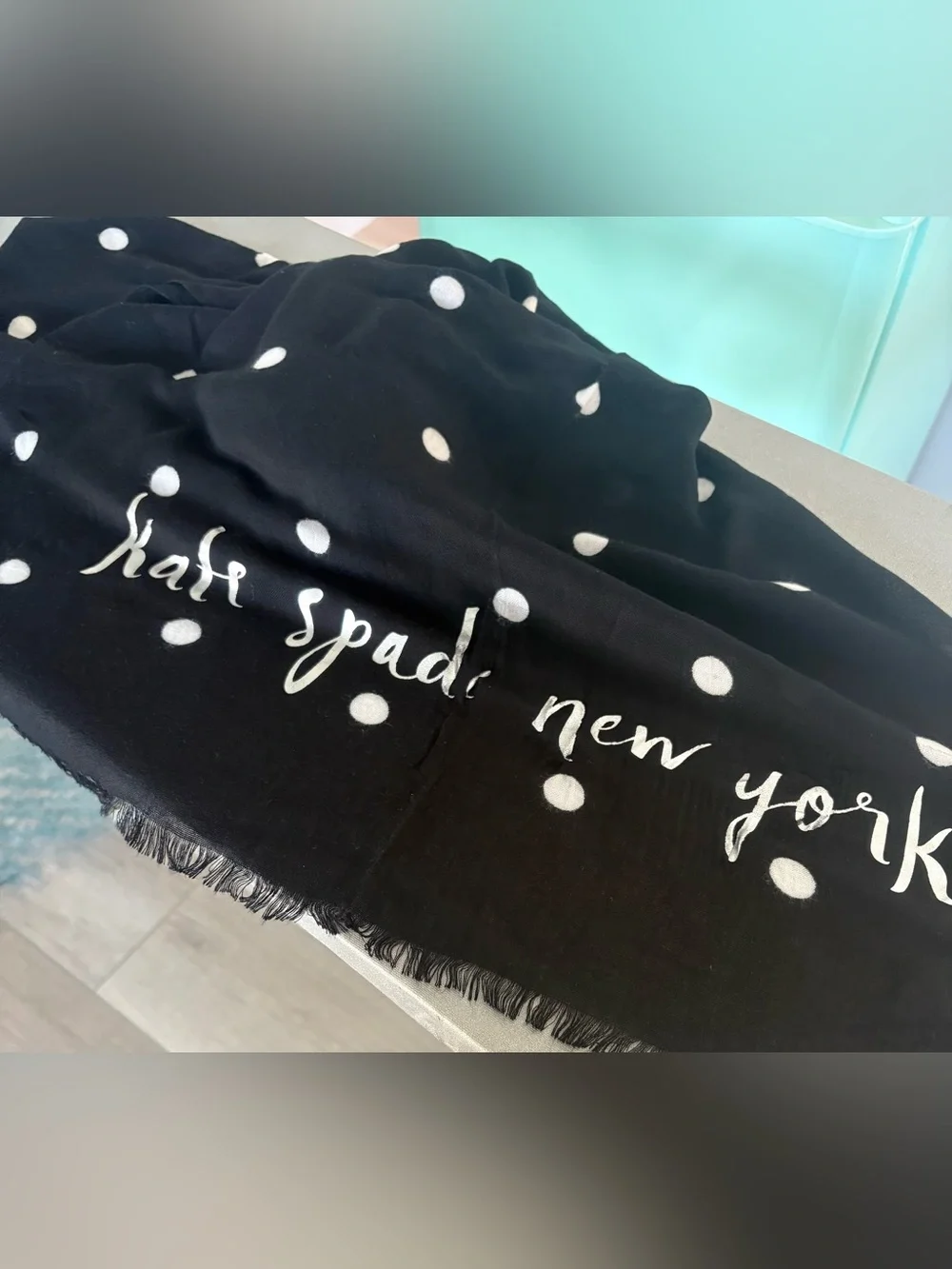 Kate Spade | New York Lightweight Polka Dot Scarf | Very Good Condition.